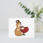 Zuidelijke meerkat met Hart Briefkaart (Staand voorkant)