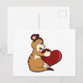 Zuidelijke meerkat met Hart Briefkaart (Voorkant / Achterkant)