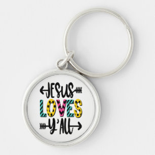 Zuidelijke Meisjes Cadeau Jezus Y'all Bijbel Chris Sleutelhanger
