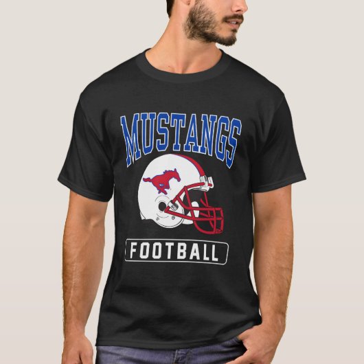 Zuidelijke methodist Smu Mustangs Football helm T-shirt (Voorkant)