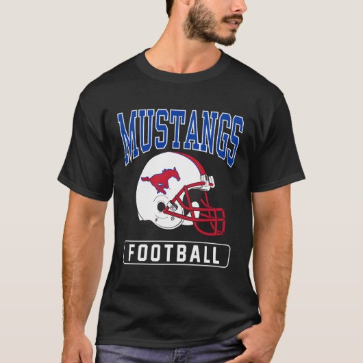 Zuidelijke methodist Smu Mustangs Football helm T-shirt (Voorkant)