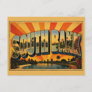 Zuidelijke oever Brisbane Queensland Vintage Reis Briefkaart