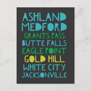 Zuidelijke Oregon-steden Briefkaart