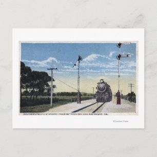 Zuidelijke Pacifische Spoorweg naar Pajaro Briefkaart