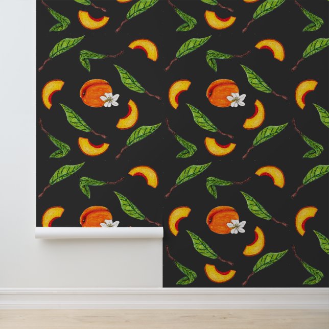 Zuidelijke perziken & bloesems behang (Applicatie)