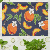 Zuidelijke perziken & perzikbloesems theedoek (Gevouwen)