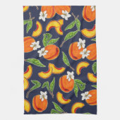 Zuidelijke perziken & perzikbloesems theedoek (Verticaal)