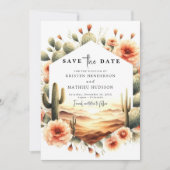 Zuidelijke Printable Cactus Wedding Save The Date (Voorkant)