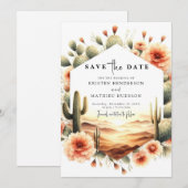 Zuidelijke Printable Cactus Wedding Save The Date (Voorkant / Achterkant)