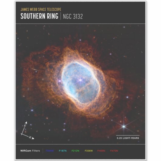 Zuidelijke Ring Nebula Space James Webb Telescope Sticker (Voorkant)