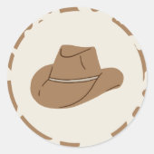 Zuidelijke Rodeo Neutral Cowboy Birthday Ronde Sticker (Voorkant)