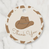 Zuidelijke Rodeo Neutrale Cowboy Birthday Gift Lab Bedankjes Labels (Voorkant)