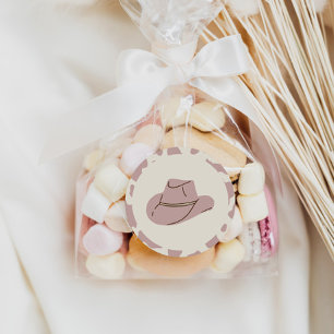 Zuidelijke Rodeo Roze Cowgirl Birthday Ronde Sticker