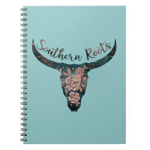 Zuidelijke Roots Country Longhorn Roze & Groen Notitieboek