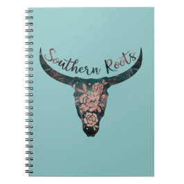 Zuidelijke Roots Country Longhorn Roze Roos & Groe Notitieboek