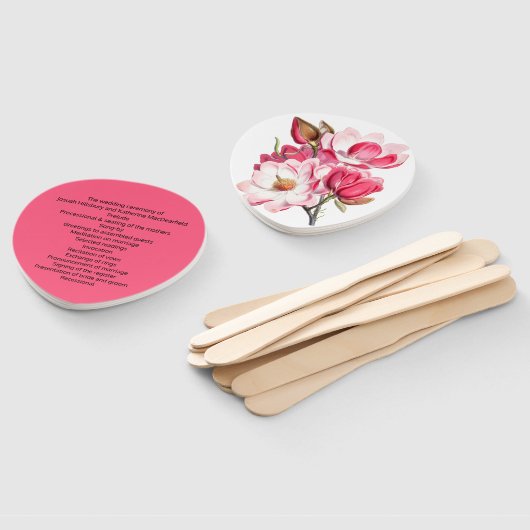 Zuidelijke Roze Magnolia Huwelijksprogramma Waaier (Niet-gemonteerd)