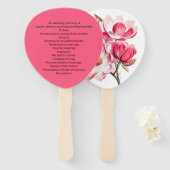 Zuidelijke Roze Magnolia Huwelijksprogramma Waaier (Voorkant en achterkant)