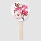 Zuidelijke Roze Magnolia Huwelijksprogramma Waaier (Achterkant)