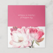 Zuidelijke Roze Magnolias Bruiloft Gevouwen Plaats Plaatskaartje (Buitenkant ongevouwen)