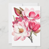 Zuidelijke Roze Magnolias bruiloft uitnodiging (Achterkant)