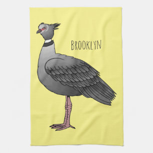 Zuidelijke schreeuwvogel cartoon illustratie theedoek