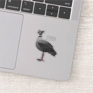 Zuidelijke schreeuwvogel cartoonillustratie sticker