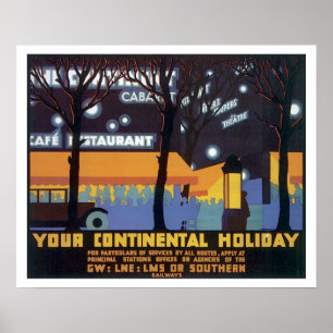 Zuidelijke spoorweg Vintage Travel Poster