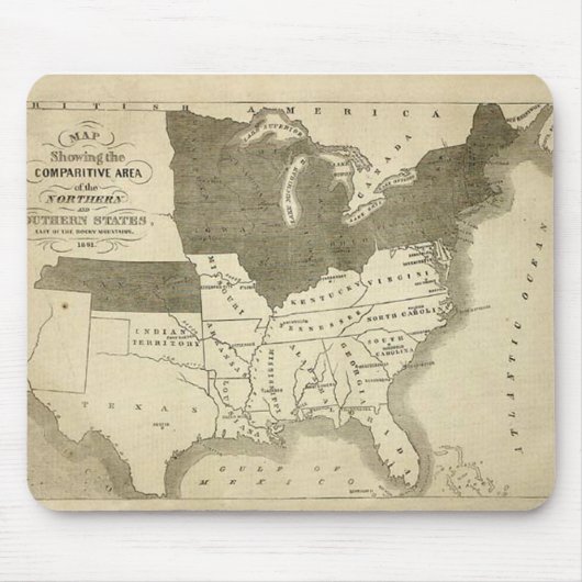 Zuidelijke Staten 1861 Mousepad Muismat (Voorkant)