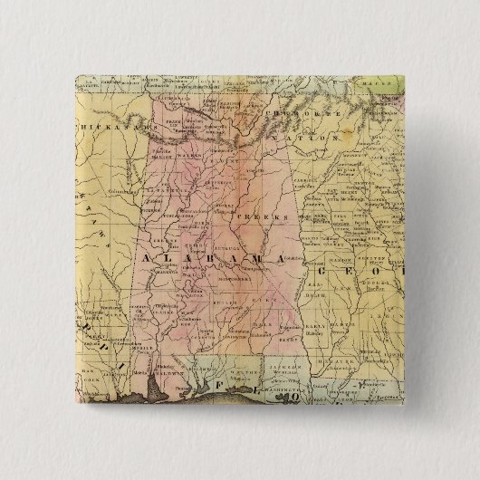 Zuidelijke staten vierkante button 5,1 cm (Voorkant)