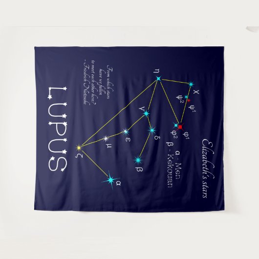 Zuidelijke sterrenbeeld Wolf Wandkleed (Voorkant (horizontaal))
