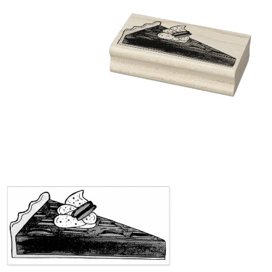 Zuidelijke Stijl Pecan Pie Slice American Dessert Rubberstempel (Gestempeld)