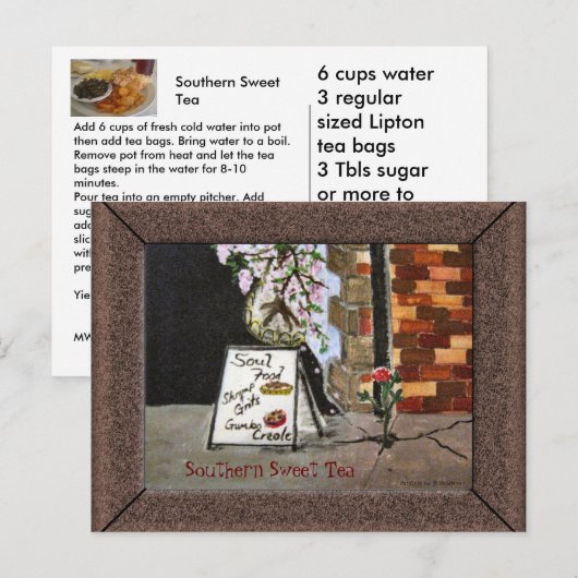 Zuidelijke stijl Soul Food Briefkaart (Voorkant / Achterkant)