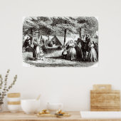 Zuidelijke vluchtelingen in de bossen poster (Keuken)