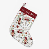 Zuidelijke Waterverf Bloemen & Katoen Aangepaste n Kleine Kerstsok (Voorkant (Hangend))