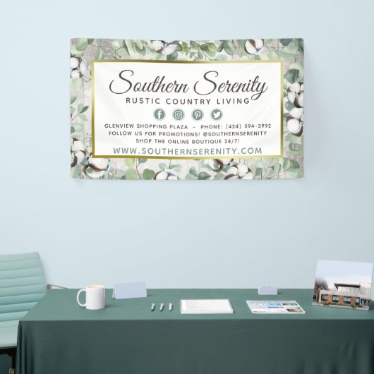 Zuidelijke Waterverf Katoen en botanisch Spandoek (Beurs)