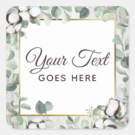 Zuidelijke Waterverf Katoen en botanisch Vierkante Sticker