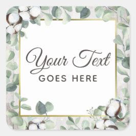 Zuidelijke Waterverf Katoen en botanisch Vierkante Sticker