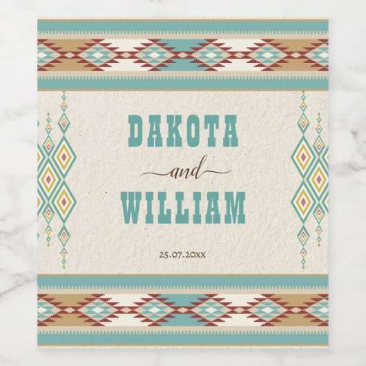 Zuidelijke westerne boho-bruiloft wijn etiket (Enkel label)