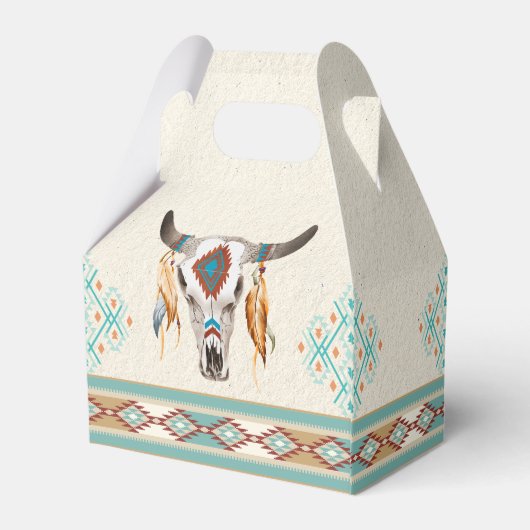 Zuidelijke westerne boho folk bruiloft bedankdoosjes (Achterkant)