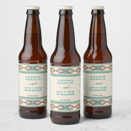 Zuidelijke westerne boho-stam gepersonaliseerd bier etiket