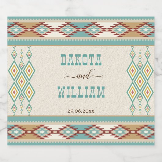 Zuidelijke westerne boho-stam gepersonaliseerd bier etiket (Enkel label)