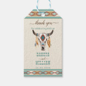 Zuidelijke westerne boho-stammenbruiloft cadeaulabel (Voorkant)