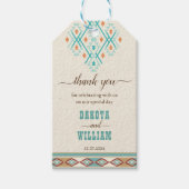 Zuidelijke westerne boho tribale bruiloft bedankt cadeaulabel (Voorkant)