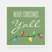 Zuidelijke Ya'll Prettig Kerstboom Lichtjes Grappi Servet (Voorkant)