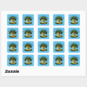 Zuidelijke zomers vierkante sticker (Vel)