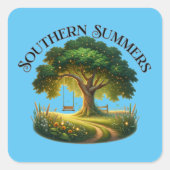 Zuidelijke zomers vierkante sticker (Voorkant)