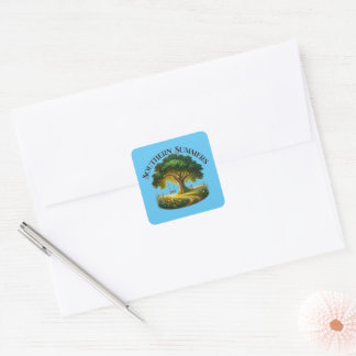Zuidelijke zomers vierkante sticker