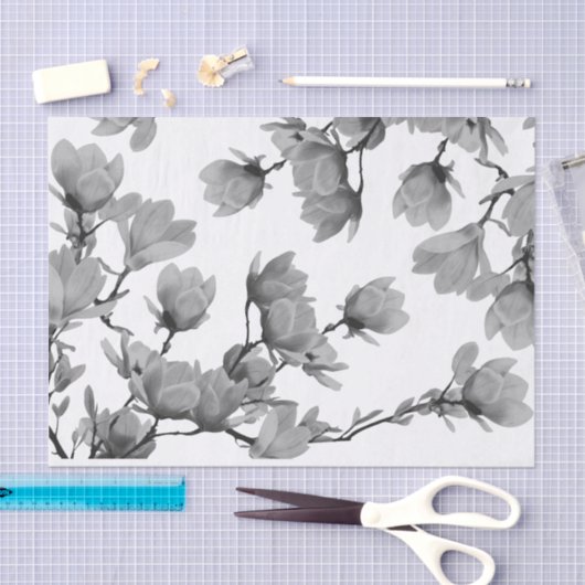 Zuidelijke Zwarte en Witte Magnolia Flowers Tissuepapier (Craft)