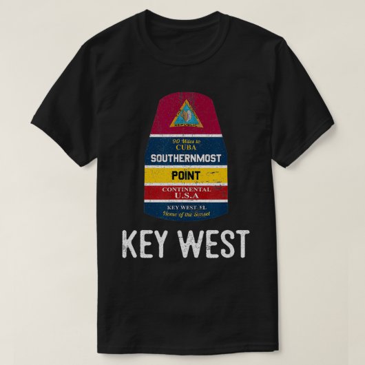 Zuidelijkste Point Key West Florida Keys Souvenir T-shirt (Design voorkant)
