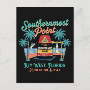 Zuidelijkste Punt Key West Retro Tropische Sfeer Briefkaart